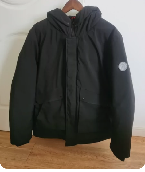 K姐自制精品男装男士连帽鹅绒服 90白鹅绒...