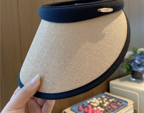 痞幼网红高货自留有实拍大檐空顶帽女夏季出游...