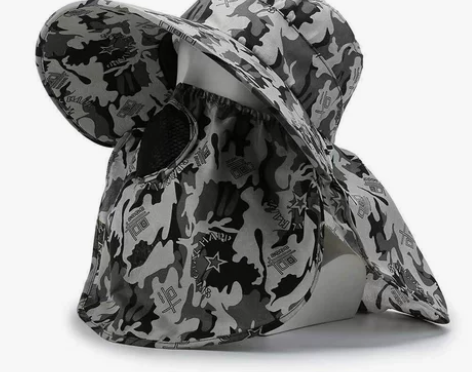 迷彩防晒帽男士春夏季钓鱼遮阳帽户外徒步登山...