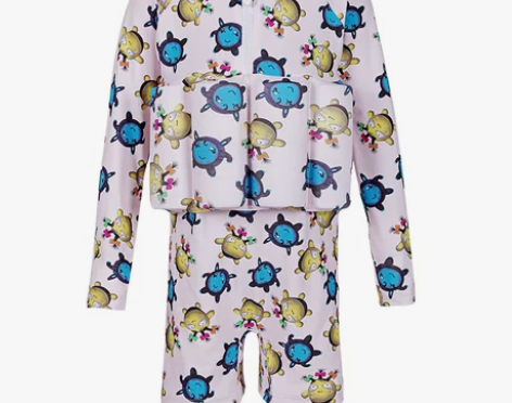 德国儿童泳衣防晒长袖连体女童游泳衣浮力泳衣...