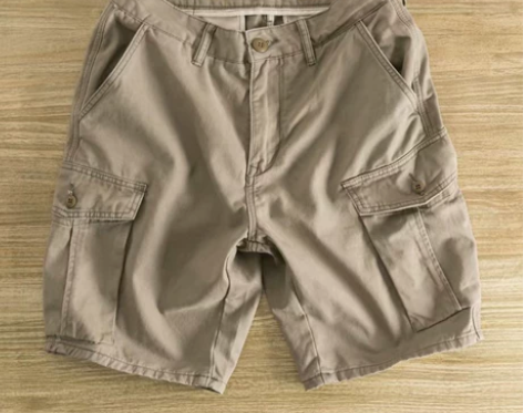 纯棉IT潮牌余文乐工装短裤五分裤男潮复古宽...