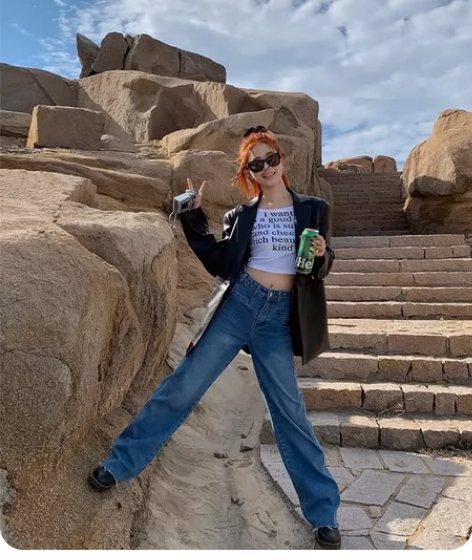 denim island女士复古喇叭牛仔裤...