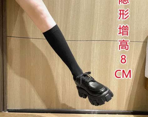 刘雯同款小码内增高真皮小皮鞋女厚底单鞋英伦...