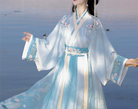 晋制汉服 原创正品鹤云归晋制女中国风绣花交...