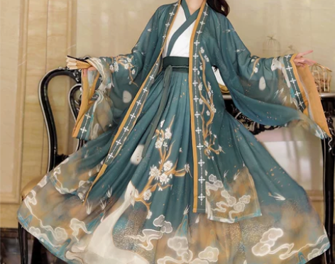 汉服女春秋魏晋中国风正品原创晋制交领夏款日...