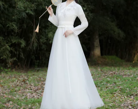 古装白色汉服女飘逸超仙气原创正品中国风秋冬...