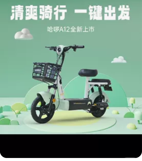 哈啰电动车A12 48V12Ah 全新车只...