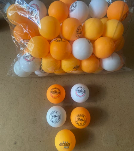 50个乒乓球，狂神匀胶耐用型黄8个和白8个...