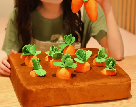 胡萝卜玩偶宝宝拔萝卜益智毛绒玩具六一儿童节...