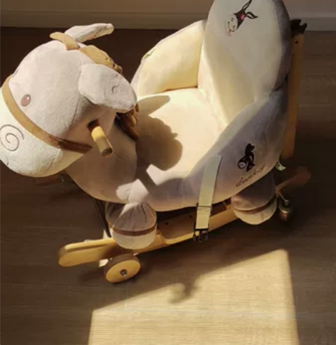 蓝鱼 可爱小毛驴婴儿玩具摇马木马宝宝音乐摇...