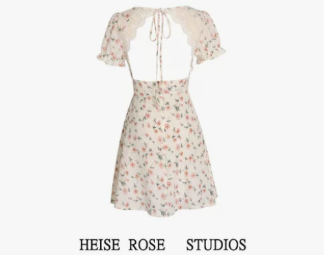 碎花裙女夏小个子法式茶歇裙a字泡泡袖收腰露...