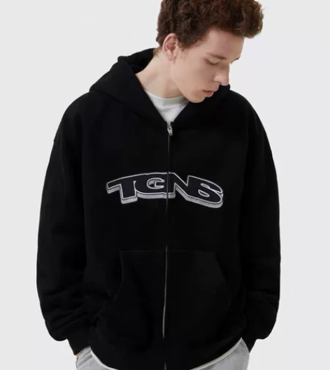 TGNS林染同款三色立体logo贴布绣加绒...