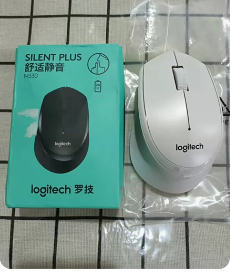 罗技M330静音无线鼠标白色  45包邮！...