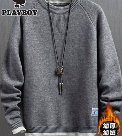 花花公子 毛衫男士 韩版潮流 3xl 灰色...
