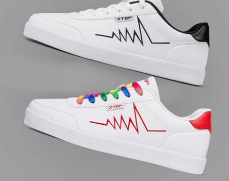 特步男鞋板鞋男2017新款绿尾夏季女鞋休闲...