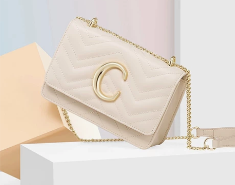 转 蔻一Cnoles 休闲斜挎包百搭链条单...