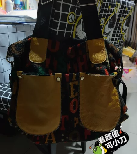 超实用的一款手拎及斜挎时尚包，前面线布+字...