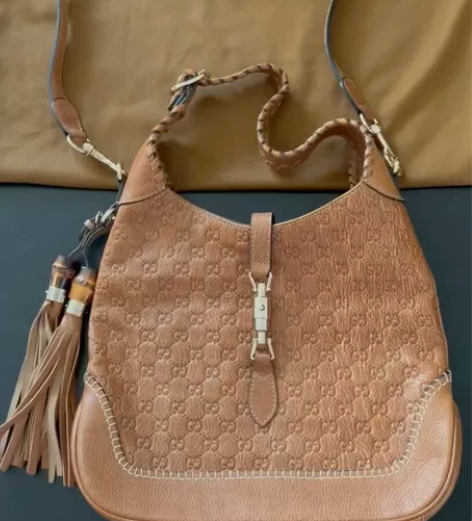 Gucci中古包Jackie竹节全牛皮女包...