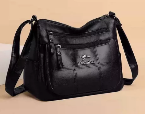 袋鼠牛皮女2021新款大容量女士手提包百搭...