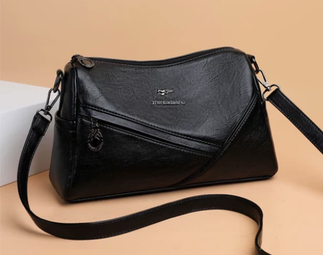 外贸订单取消！袋鼠真皮质感多层包包女单肩斜...