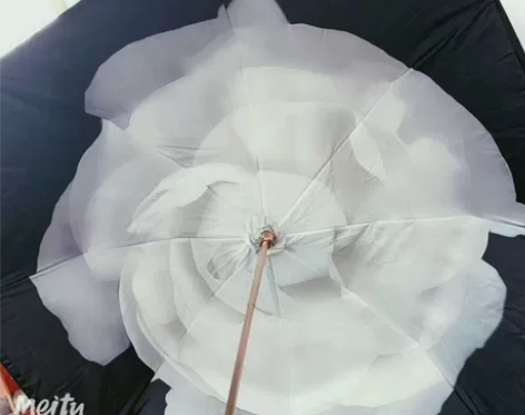 双层晴雨两用折叠女太阳伞 伞面涂层：黑胶 ...