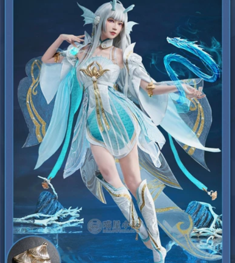 喵屋小铺王者荣耀cos服FMVP西施游龙清...