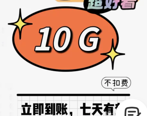 山东移动流量包5G或10G   7天有效期...
