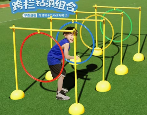 儿童跨栏钻洞游戏道具幼儿园体智能户外钻圈感...