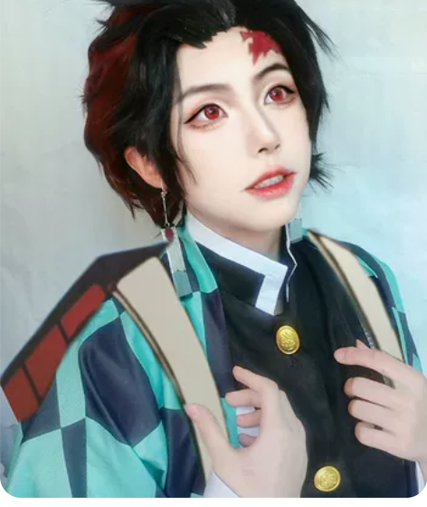 鬼灭之刃炭治郎cos服 因为买的是蝴蝶忍的...