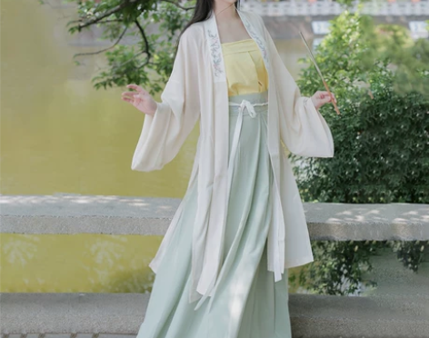 汐裳纪-东月分棠清风笺多色款宋制汉服三件套...