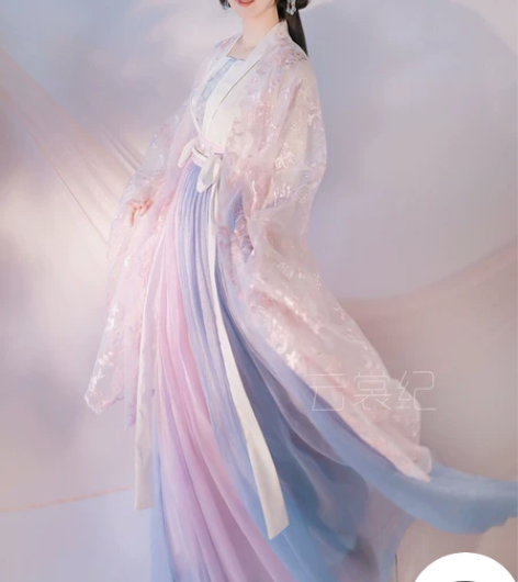 东月棠原创【春樱】汉服齐腰齐胸裙大袖衫宋制...