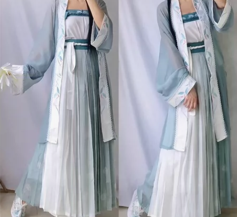 柒陌古蒲啼汉服女正品原创宋制三件套吊带褙子...