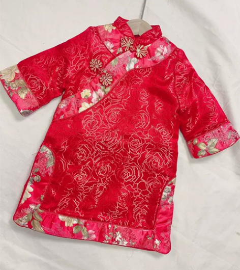 全新女童加棉旗袍唐装90-120码冬季刺绣...