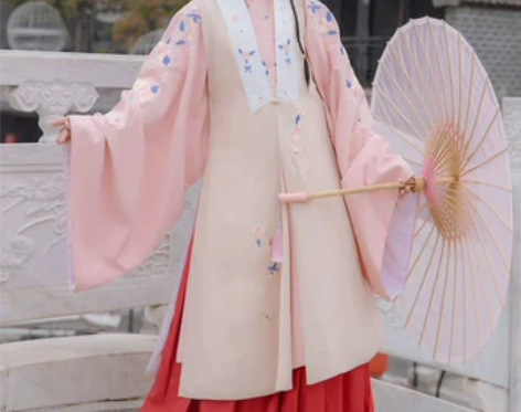 ?杞瑾原创汉服女【桃花溪】袄裙刺绣立领褶裙...