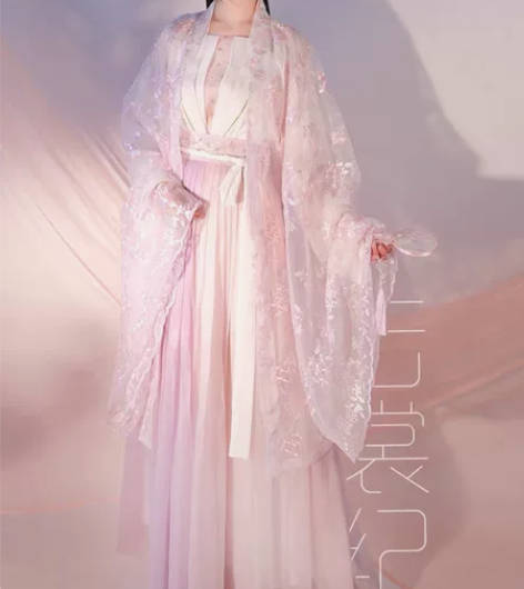 春樱粉紫六米摆一片齐腰两片裙原创汉服春夏 ...