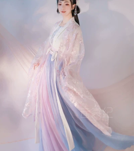 【东月棠-原云裳纪】春樱紫蓝 六米摆齐腰裙...