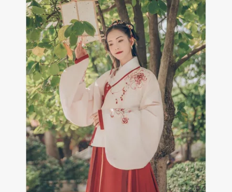 汉尚华莲传统汉服女装芙蓉月刺绣袄裙春秋装x...