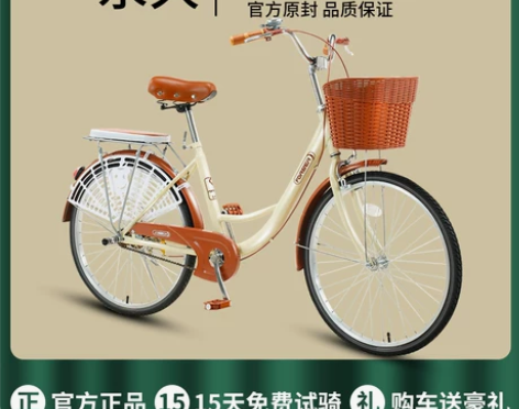 永久自行车 通勤女轻便实心胎代步学生成人