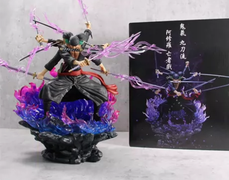 索隆——鬼气九刀流手办，刀柄缠绕武装色霸气...