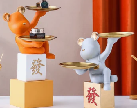 暴力熊钥匙收纳摆件入户玄关客厅酒柜鞋柜桌面...