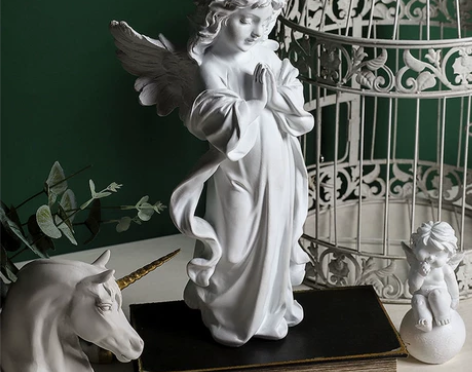 北欧创意人物天使雕塑摆设家居客厅书柜装饰工...