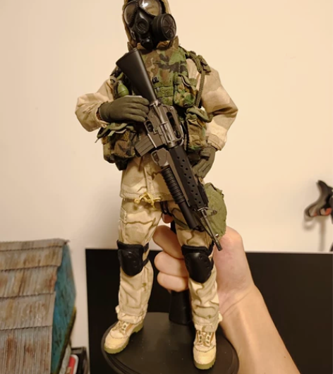 1/6兵人diy作品海湾战争三沙防化兵,基...