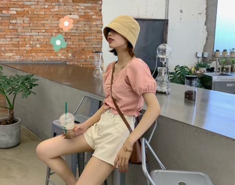 ?【特惠专区 不退不换】可爱暴击！泡泡袖桃...