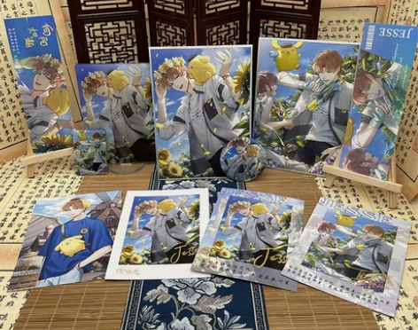 光与夜之恋夏鸣星布丁狗联名周边色纸吧唧 立...