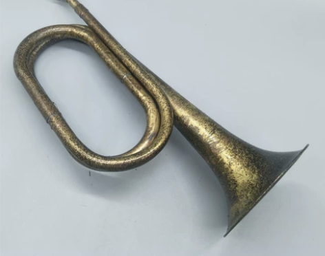 古玩铜器收藏，黄铜集结号，形制端正，做工细...