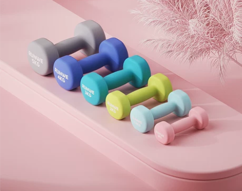 朗威哑铃女士健身家用器材儿童男士纯铁套装组...