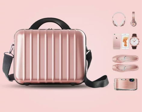 2017新款玫瑰金化妆箱日韩版大容量女收纳...