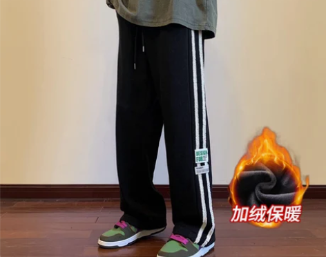 梨型身材2022秋冬加绒裤子女加厚秋季卫裤...