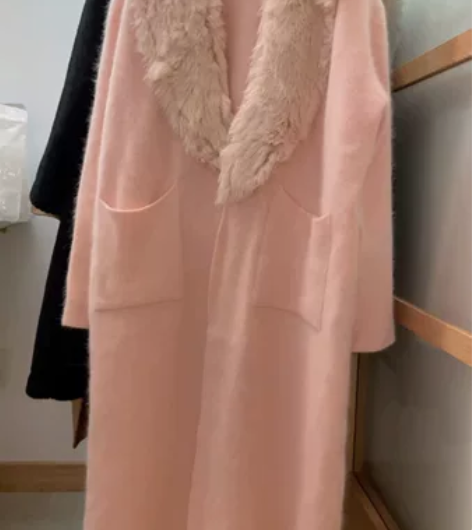 专柜正品韩国兔毛大衣 购于东大门嘟塔免税，...