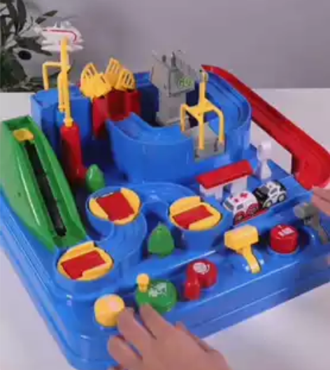 儿童汽车轨道闯关大冒险男女孩3-6岁滑行玩...